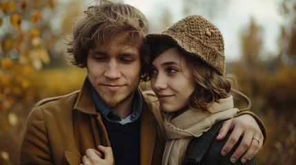 Poster - A man and a woman standing next to each other. Suitable for various concepts and themes