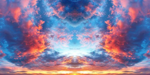 Poster - A beautiful sunset with dramatic clouds, perfect for various design projects