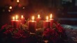 A bunch of lit candles on a table, perfect for adding warmth and ambiance to any setting