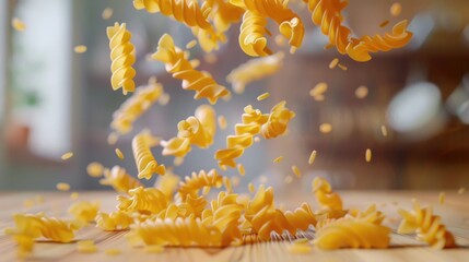 Aufkleber - A variety of pasta dishes on a wooden table. Perfect for food bloggers and restaurant menus