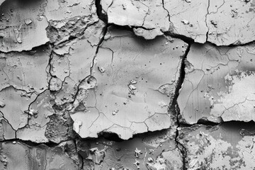 Poster - A close-up shot of a cracked wall texture. Suitable for background use