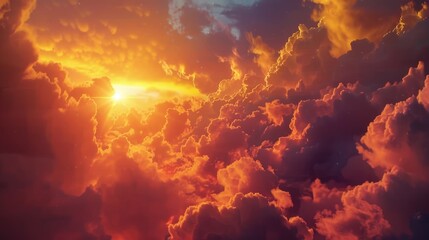 Poster - Sun shining brightly through clouds, ideal for weather-related projects
