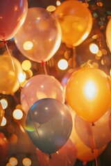 Poster - Colorful balloons floating in the air, perfect for celebrations and events