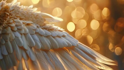 Poster - Close up of a bird with its wings spread, ideal for nature themes.