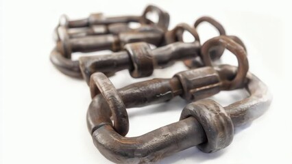 Poster - Detailed view of metal chains, suitable for industrial concepts.