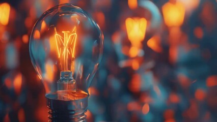 Aufkleber - Close up of a light bulb on a table, perfect for illustrating creativity and innovation.