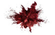 maroon color powder pulver explosion isolated on white or transparent png