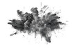 grey color powder pulver explosion isolated on white or transparent png