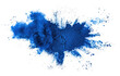 indigo blue color powder pulver explosion isolated on white or transparent png