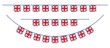 Bunting garland with square United Kingdom flag. Clipart for Trooping the Colour celebration.