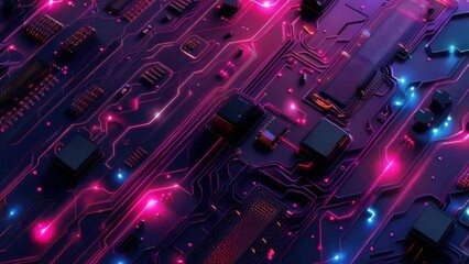 Poster - Detailed view of a computer circuit board, perfect for technology concepts.