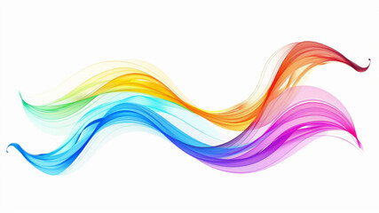 Poster - rainbow wavy color lines illustration Vector style