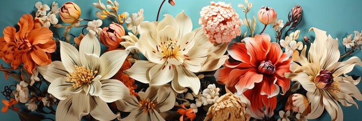 Poster - Transform your design with vibrant floral patterns and botanical textures. Add a fresh touch to your projects with nature-inspired elements. Perfect for a lively and dynamic aesthetic, Generative AI.