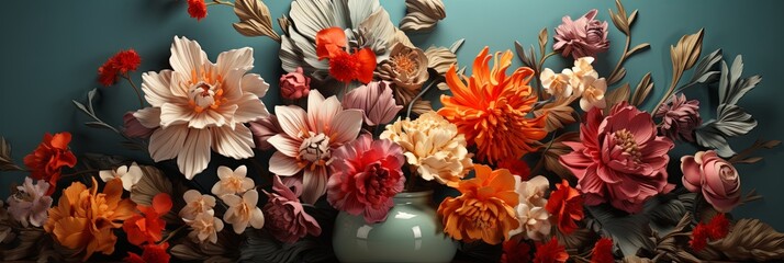 Poster - Transform your design with vibrant floral patterns and botanical textures. Add a fresh touch to your projects with nature-inspired elements. Perfect for a lively and dynamic aesthetic, Generative AI.