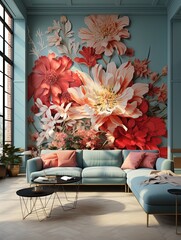 Poster - Transform your design with vibrant floral patterns and botanical textures. Add a fresh touch to your projects with nature-inspired elements. Perfect for a lively and dynamic aesthetic, Generative AI.