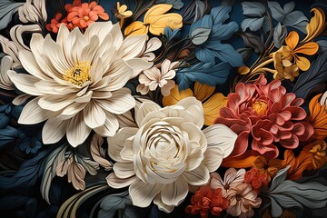 Aufkleber - Transform your design with vibrant floral patterns and botanical textures. Add a fresh touch to your projects with nature-inspired elements. Perfect for a lively and dynamic aesthetic, Generative AI.