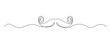 One Line Mustache Icon, Monoline Mustaches Symbol, Continuous Whiskers Silhouette, Mustache Endless Shape, Men Fashion Vector Illustration