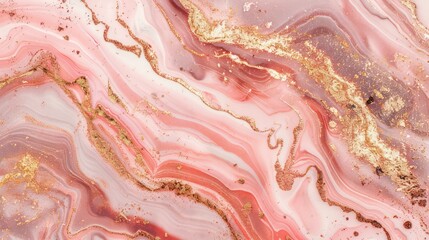 Wall Mural - An intricate pattern of swirling pink and gold resembling a marble texture, infused with elegance and luxury Perfect for backgrounds or artwork