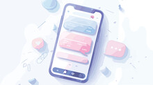 Mobile Modern Ui Kit Messenger On The Smartphone Scree