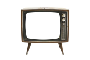 Wall Mural - Old vintage television monitor screen with empty displays isolated background, flat view of computer screen, electronic device for showing detail.