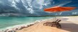 Tranquil dozes beneath the shelter of a beach umbrella, Summer Background
