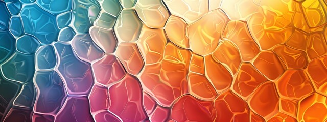 Poster - A background composed of interconnected lines and curves resembling plant growth or cellular structures, with vibrant color gradients.