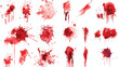 Realistic vector various bloody wounds surgical stitch