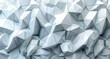 A wall made of origami paper, composed entirely of white polygonal shapes. Created with Ai