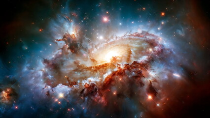 Wall Mural - Glorious Supernova Bursting in Colorful Cosmos. Space Nebula background wallpaper