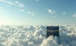 Heavenly view, kaaba surrounded by clouds
