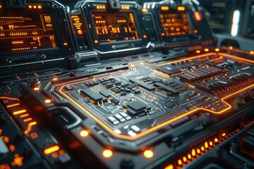 Wall Mural - an assembly line in a modern electronics manufacturing facility professional photography