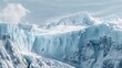 Glacier ice calving into the ocean, climate change concept, reminder of the fragility of Earth's ecosystems and the urgent need for climate action