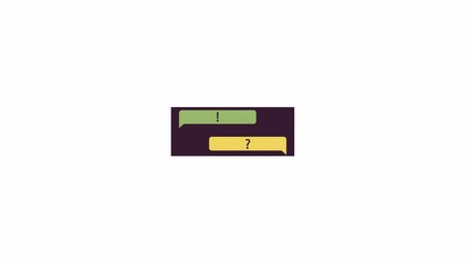 Poster - Sending messages in chat line 2D object animation. Technical support service. Communication on internet flat color cartoon 4K video, alpha channel. Answer question animated item on white background