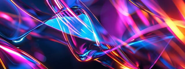 Poster - A dynamic composition of intersecting lines and planes in vibrant colors, creating a sense of movement and energy.