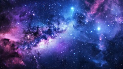 Wall Mural - a mesmerizing image capturing the essence of a cosmic nebula, showcasing vibrant hues of purple, blu