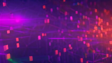Poster - Abstract polygonal background with connecting dots and lines. 3d rendering, Abstract digital connections highlighting data and blockchain technology