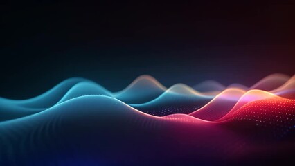 Poster - Abstract digital wave with particles. Futuristic technology style. Vector illustration, Abstract digital technology wallpaper with flowing binary waves and data points