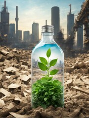 Wall Mural - plant in the bottle