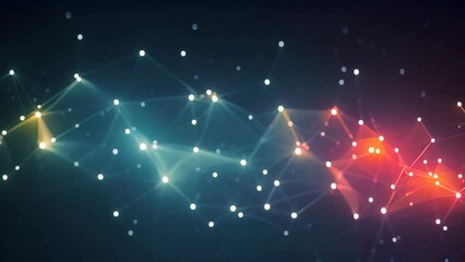 Poster - Abstract polygonal space low poly dark background with connecting dots and lines. Connection structure. 3d rendering, Abstract illustration of data flowing through a network