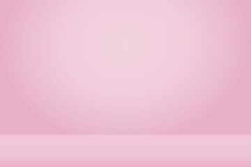 Wall Mural - empty pink soft smooth blur 3d room background, studio background in light pink gradient color, back