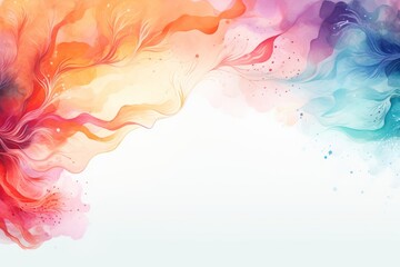 Wall Mural - Abstract colorful background. Aquarelle Banner. Shining Hand Drawn Wallpaper. Generative AI