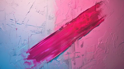 Poster - A minimalist wall with a single, bold brushstroke in a neon color, contrasting with the neutral background.