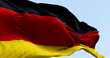 Germany national flag waving in the wind on a clear day