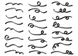 © 20 - 手書きの曲線セット、デコレーション、curly swishes