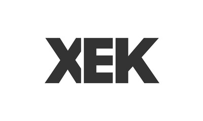 Poster - XEK logo design template with strong and modern bold text. Initial based vector logotype featuring simple and minimal typography. Trendy company identity.