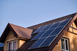 Solar electric panels on the roof of the house