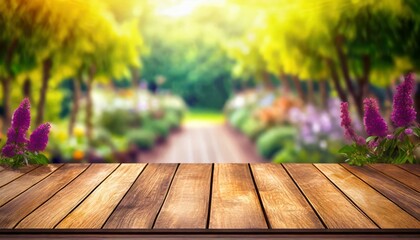 Nature's Embrace: Perspective View Over Blurred Garden Landscape