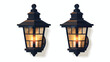 Illustration of isolated two wall lantern on white background