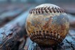A baseball sitting on a pitching mound.