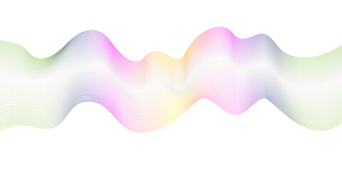 Wall Mural - Abstract vector colorful flowing wave lines isolated on white background Design element for technology, science, music and modern concept